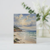 穏やかな海岸日の出 ポストカード (スタンド正面)