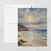 穏やかな海岸日の出 ポストカード (正面/裏面)