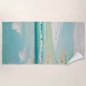 穏やかな海岸景色 ビーチタオル (正面)