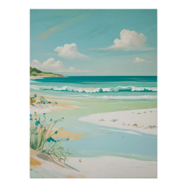 穏やかな海岸景色 ポスター