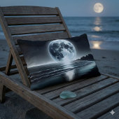 穏やかな海岸越え超リアルムーンレイズ ランバークッション