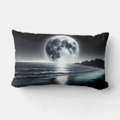 穏やかな海岸越え超リアルムーンレイズ ランバークッション (裏面)