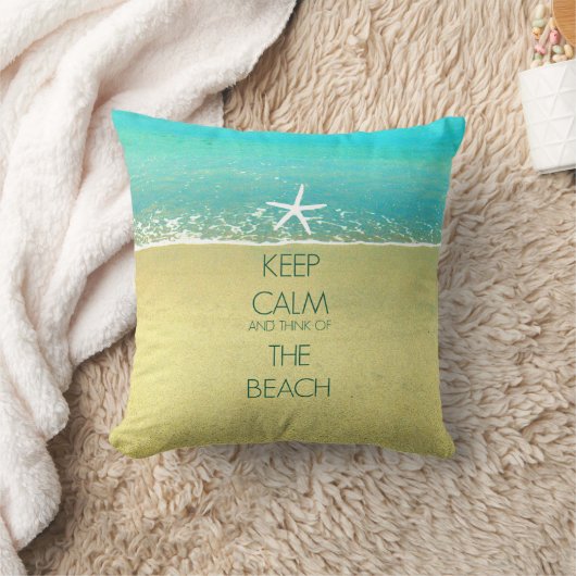 穏やかな海洋波のビーチの砂の枕を保って下さい クッション (ブランケット)