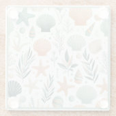 穏やかな海洋生物 ガラスコースター (裏面)