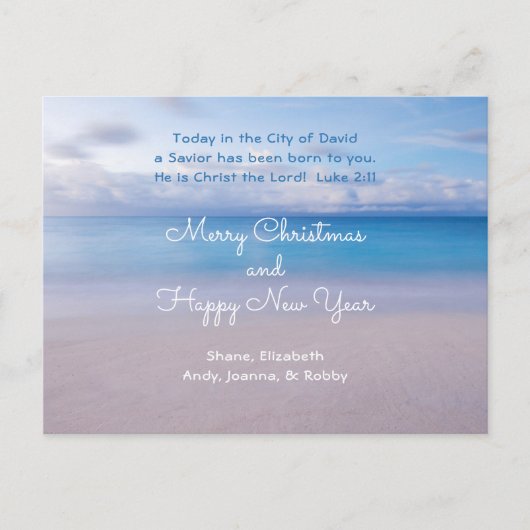 穏やかな海聖なる書物、 経典クリスマス宗教的 ポストカード (正面)