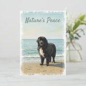 穏やかな海辺の静けさ – ニューファンドランドの犬の本質 招待状 (スタンド正面)