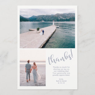 穏やかな海 写真2枚結婚ありがとう サンキューカード