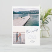 穏やかな海 |写真2枚結婚ありがとう サンキューカード (スタンド正面)