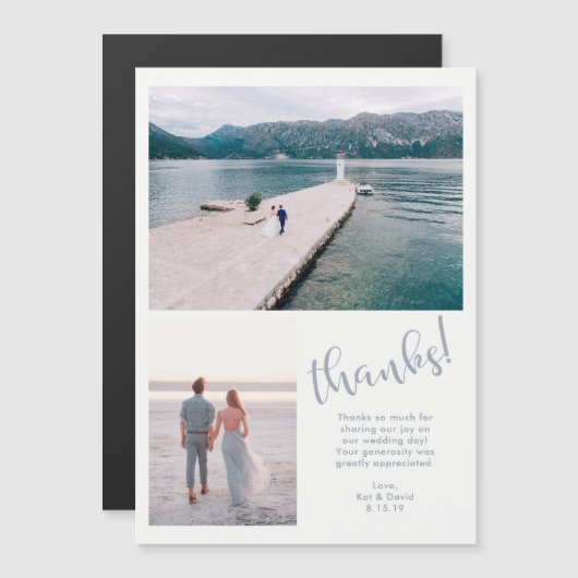 穏やかな海 | 2枚の写真 結婚式のお礼 (正面/裏面)