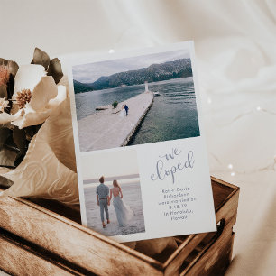 穏やかな海 2枚の写真Eloped Announce 案内状