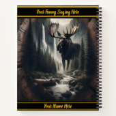 穏やかな渓流に流れるムース ノートブック (裏面)