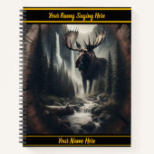 穏やかな渓流に流れるムース ノートブック (正面)