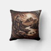 穏やかな渓流を見下ろすイエス クッション (裏面)