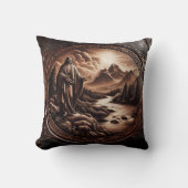 穏やかな渓流を見下ろすイエス クッション (正面)
