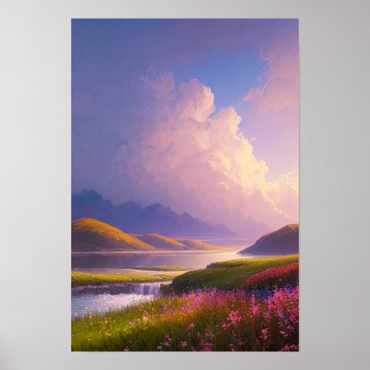 穏やかな渓谷の海 ポスター (正面)