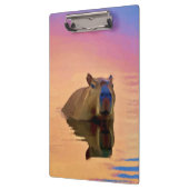 穏やかな湖から現れるカピバラ クリップボード (左)