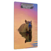 穏やかな湖から現れるカピバラ クリップボード (右)