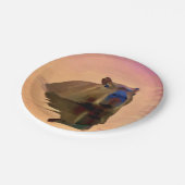 穏やかな湖から現れるカピバラ ペーパープレート (アングル)