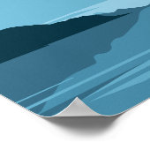 穏やかな湖と山の風景 – ミニマリスト ポスター (角)