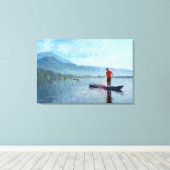 穏やかな湖の上の日の出 キャンバスプリント (インサイチュ (ウッドフロア))