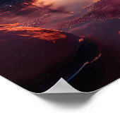 穏やかな湖の上の朝日の出 ポスター (角)