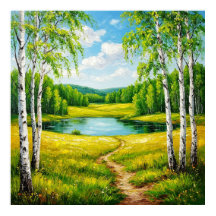 穏やかな湖の景色