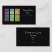 穏やかな湖の風景を越えた木製の桟橋 名刺 (正面/裏面)