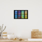 穏やかな湖の風景クアドライチの上の木製の桟橋 ポスター (キッチン)