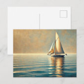 穏やかな湖を航行すること ポストカード (正面/裏面)