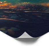 穏やかな湖反射 ポスター (角)