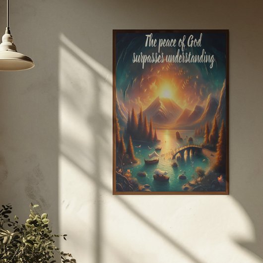 穏やかな湖反射 ポスター