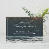 穏やかな湖畔の夕焼け追悼式招待状 招待状 (スタンド正面)