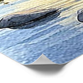 穏やかな湖畔の風景アットサンセット ポスター (角)