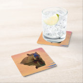 穏やかな湖芸術から生まれるカピバラ|過去記事 スクエアペーパーコースター (インサイチュ)