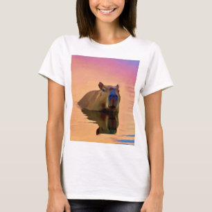 穏やかな湖芸術から生まれるカピバラ 過去記事 Tシャツ
