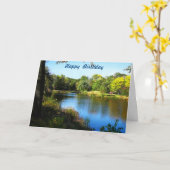 穏やかな湖 カード (黄色い花)