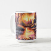 「穏やかな湖 コーヒーマグカップ (正面左)