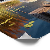 穏やかな湿地帯に優雅なアメリカの白いペリカン ポスター (角)