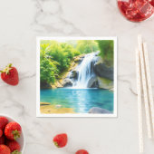 穏やかな滝のカスケード スタンダードカクテルナプキン (インサイチュ)