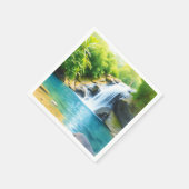 穏やかな滝のカスケード スタンダードカクテルナプキン (角)