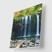 穏やかな滝 スクエア壁時計 (傾斜)