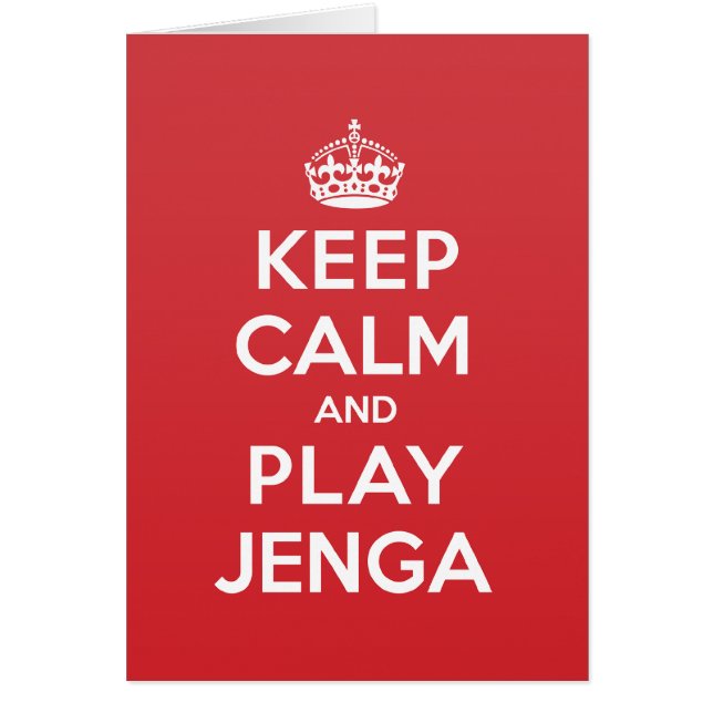 穏やかな演劇のJengaの挨拶のメッセージカードを保って下さい (正面)