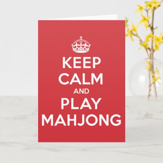 穏やかな演劇のMahjongの挨拶のメッセージカードを保って下さい カード (黄色い花)