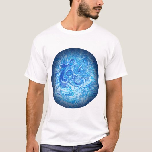 穏やかな潮流のフルイドアートTシャツ Tシャツ (正面)