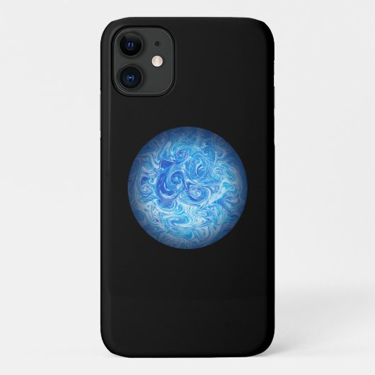 穏やかな潮流の流体アートiPhone 11 カバー (裏面)