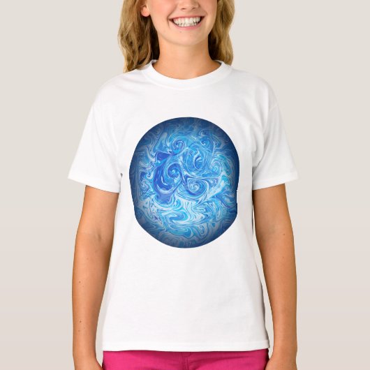 穏やかな潮流の流体アートTシャツ Tシャツ (正面)