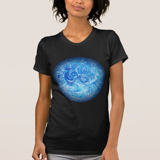 穏やかな潮流の流体アートTシャツ Tシャツ (正面)
