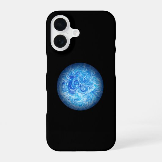 穏やかな潮流 フルイドアート スマホケース iPhone 16ケース (裏面)