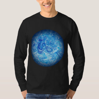 穏やかな潮流 フルイドアート 長袖Tシャツ Tシャツ