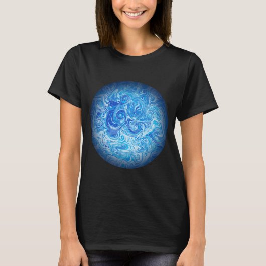 穏やかな潮流 フルイドアート Tシャツ (正面)